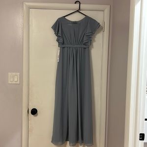 Dusty blue brides maid dress